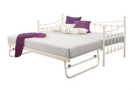Birlea Torino 3ft Single Cream Metal Day Beds With Trundle