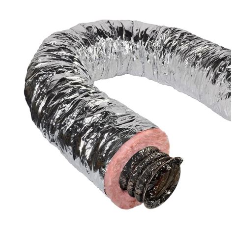 Master Flow 7 In X 25 Ft Insulated Flexible Duct R8 Silver Jacket