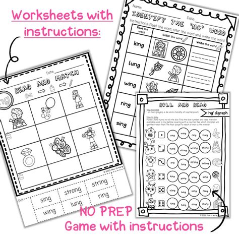 Consonant Digraph Ng Worksheets Game And Ppt Slides Made By Teachers