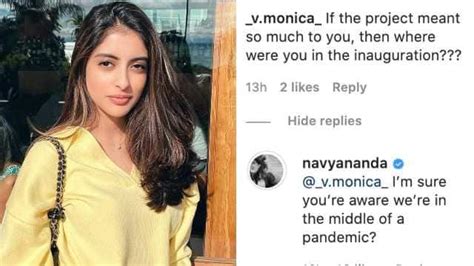 Navya Naveli Nanda Gave Befitting Reply To Troll Says You Are Aware We Are In The Middle Of A