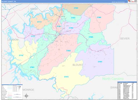 Blount County Tn Zip Code Maps Color Cast