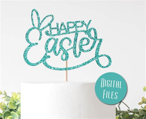 Happy Easter Cake Topper SVG Happy Easter Cutout Svg Easter - Etsy