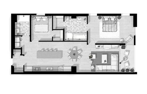 Floor Plan 2d Rendering Bw By Talens3d On Deviantart