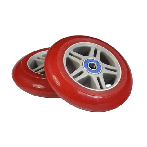 Alveytech Razor Kick Scooter Wheels With Bearings Set Of 2 Red Wheel