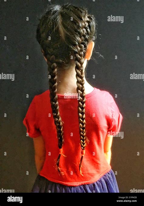 Girl With Pigtails Stock Photo Alamy