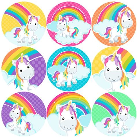 144 Rainbow Unicorns 30 Mm Reward Stickers For School Teachers Parents