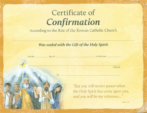 Signs Of Grace Confirmation Certificate Pack Of 20 — Augustine Inst