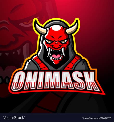 Oni Mask Mascot Esport Logo Design Royalty Free Vector Image