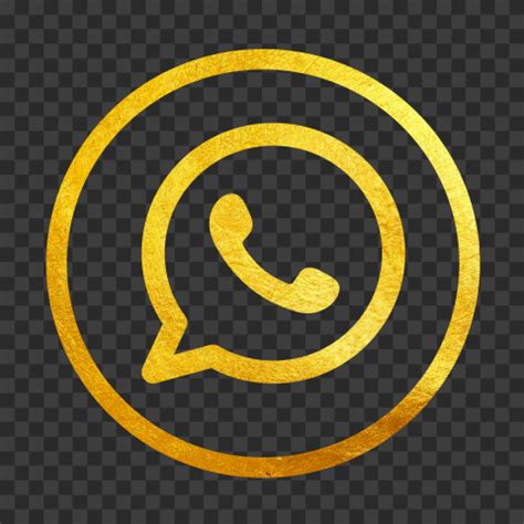 HD Gold Outline Whatsapp Watsup Round Circle Logo Icon PNG Citypng