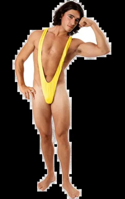 ORION COSTUMES MENS Yellow Borat Mankini Thong Swimsuit Novelty Stag
