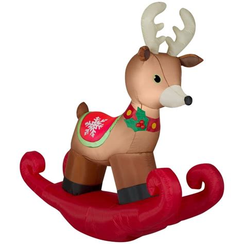 Airblown Inflatable Reindeer On Rocker 6ft Tall By Gemmy Industries