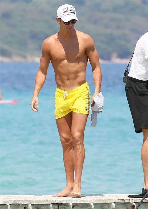 Shirtless Cristiano Ronaldo Flaunts Rock Hard Abs On St Tropez Yacht Take That Irina Shayk