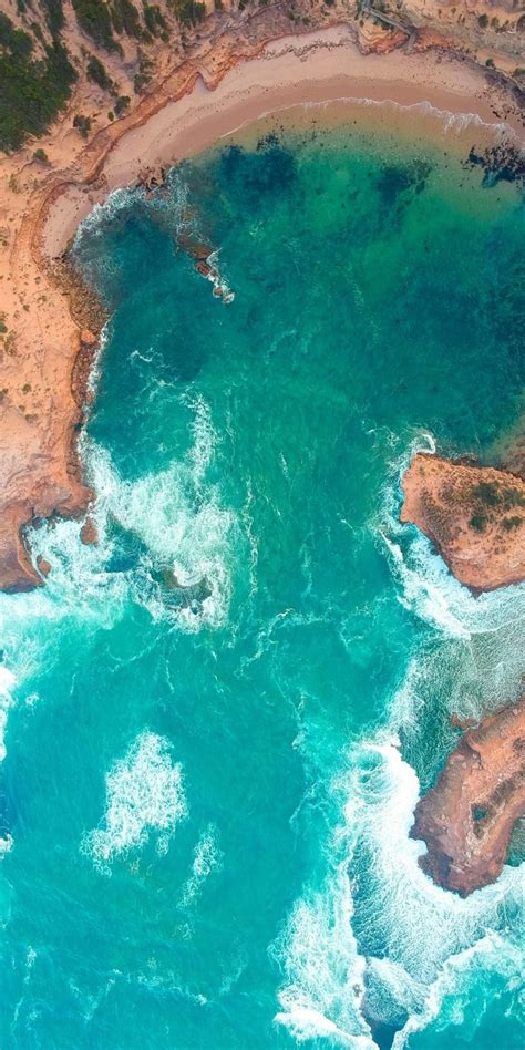 Download 1080x2160 Wallpaper Sea Aerial View Coast Surf Honor 7x