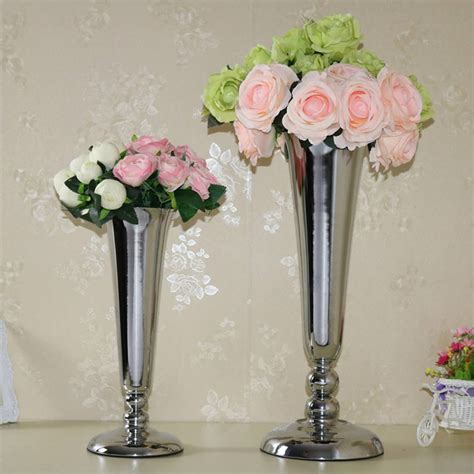 39cm 52cm Tall Centerpiece Vases Wedding Decoration Silver