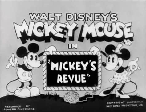 El Cinema De Hollywood Mickey’s Revue 1932