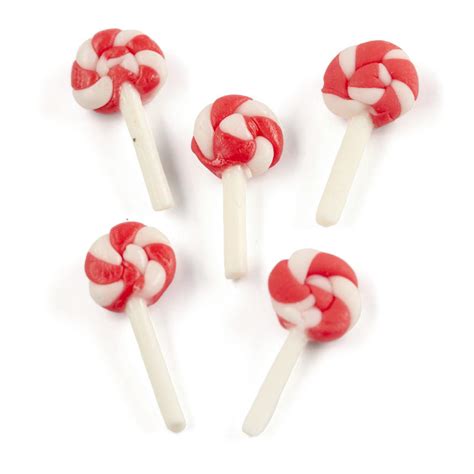 Dollhouse Miniature Candy Cane Lollipops Holiday Miniatures