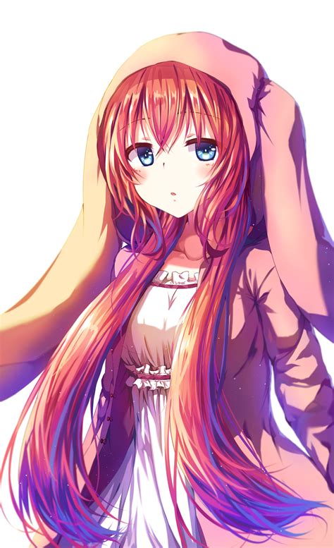 Anime Girls With Red Hair Blue Eyes The Image Is Available For Download In High Resolution