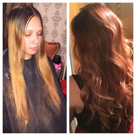 Color Retouch Roots Red Hair Wavy Hair Hair Color Before And After