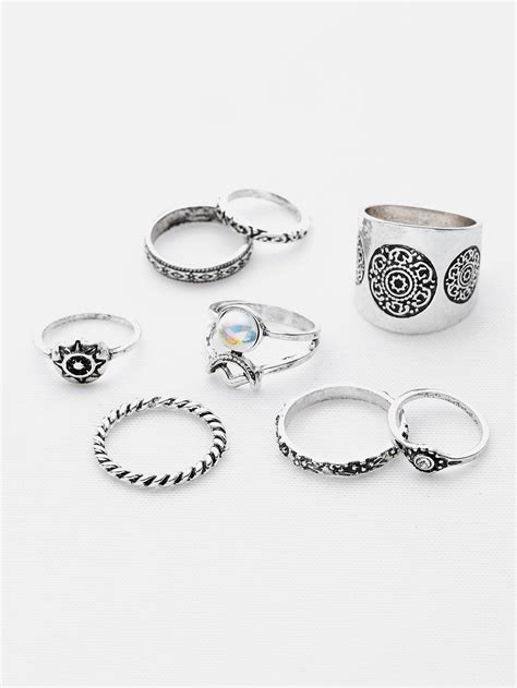 Shop Faux Pearl Multi Shaped Ring Pack Online Shein Offers Faux Pearl