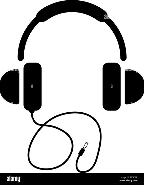 Headphones Icon Music Playing Isolated Vector Dj Earphones Audio Sound