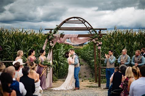 010 Outdoor Ceremony In Corn Feild Vancouver Field Wedding Farm