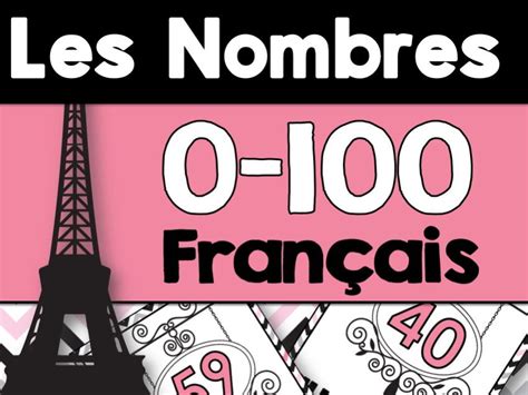 Numbers 1 100 French Posters Affiches Des Nombres 1 100 Français