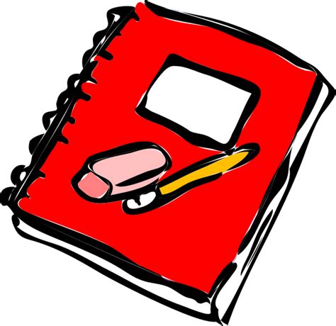 Red Journal With Pencil Clip Art At Vector Clip Art Online