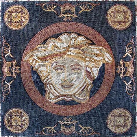 Marble Mosaic Panel Medusas Portrait Mozaix Inc Custom Marble