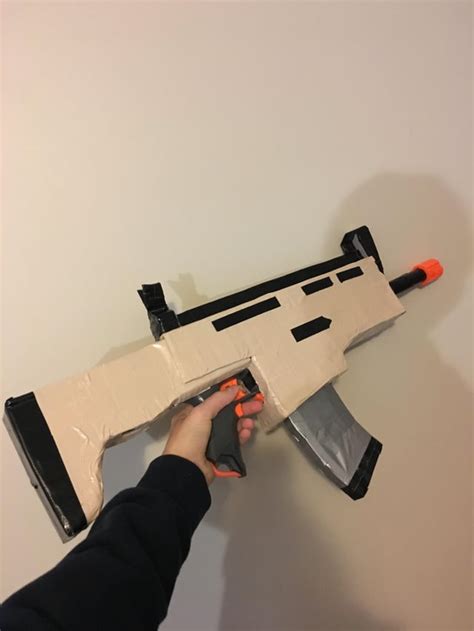 Turned A Nerf Gun Into A Scar Using Only Cardboard And Duct Tape R