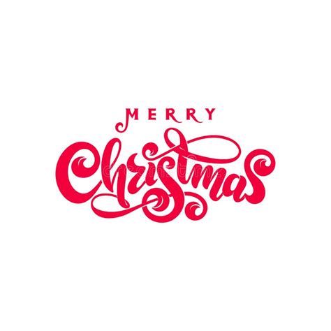 Vector Merry Christmas Calligraphic Inscription Handwritten Decorated