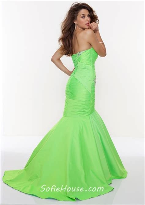 Trumpetmermaid Sweetheart Long Lime Green Prom Dress With Beading