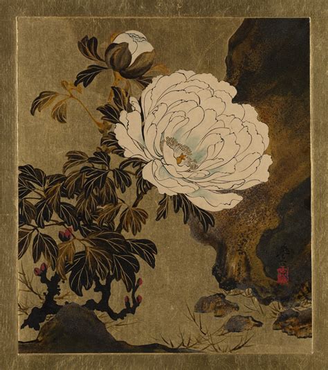 Shibata Zeshin Lacquer Paintings Of Various Subjects Peonies Japan