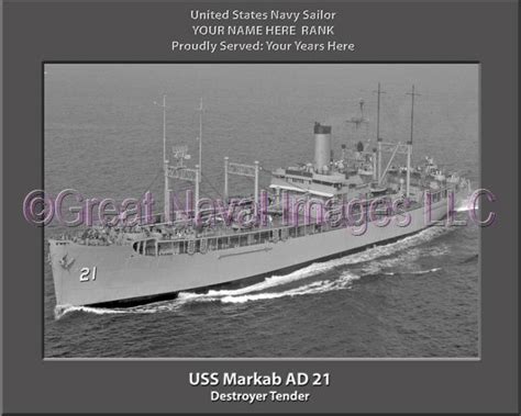 Uss Markab Ad 21 Personalized Navy Ship Photo ⋆ Us Navy Veteran Memories