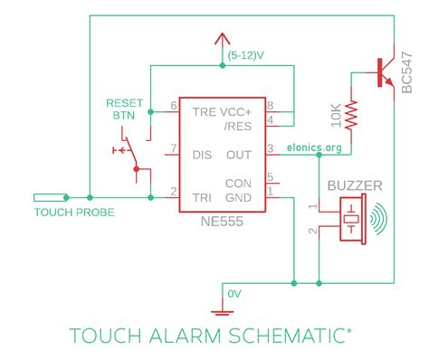 Latching Touch Sensitive Alarm Circuit Using Timer Ic