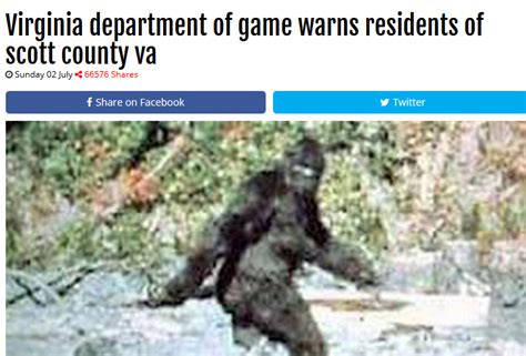 Virginia Residents Warned About Bigfoot Not True ~ The