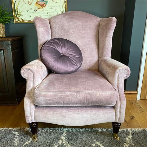 Laura ashley wingback armchair with red berry and leaf. Laura Ashley Wingback Armchair / Fireside Chair / High ...
