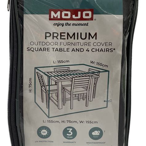 Mojo Premium Outdoor Table And 4 Seats Furniture Cover Bunnings Australia