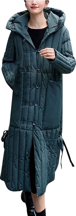 Amz Women S Winter Long Puffer Down Jacket Hooded Coat Shopstyle