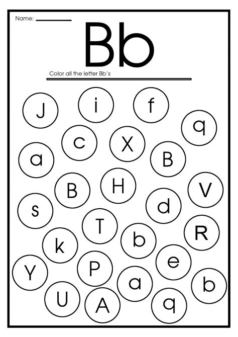 Free Printable Find Letter B Tracing Worksheets Dot To Dot Name