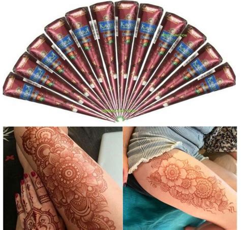 Kaveri Mehandi Henna Natural Herbal Cones Temporary Tattoo Body Art Kit
