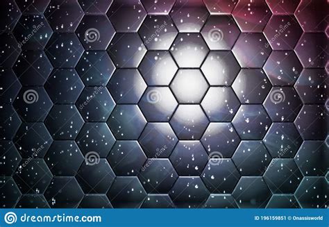 Premium Hexagon Space Colored Interstellar Ambiental Abstract