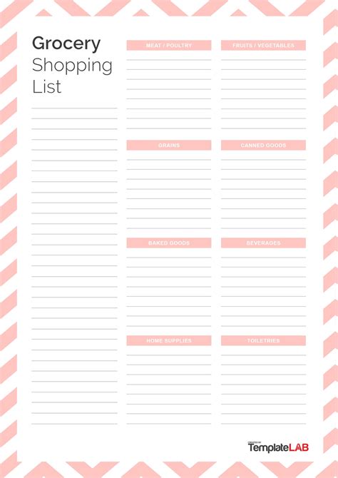 24 Printable Grocery List Templates Shopping Lists