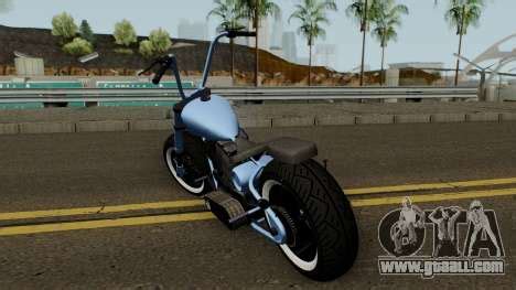 Comme beaucoup d'autres motos, ajouté dans la mise à jour, zombie. Western Motorcycle Zombie Chopper Con Pain GTA V for GTA San Andreas