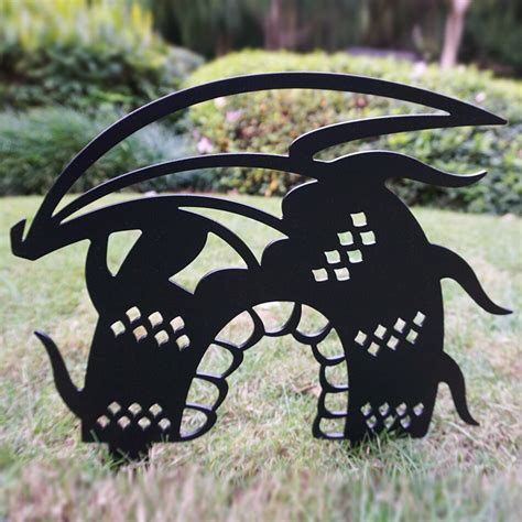 Dragon Garden Stake Set Of 3 Dragon Garden Art Garden Etsy España