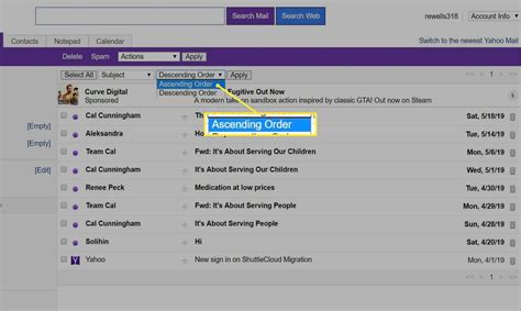 How To Sort Messages In Yahoo Mail