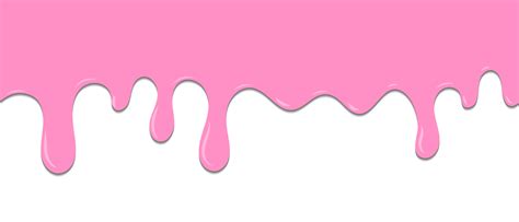 Seamless Pattern Of Melted Strawberry Pink Cream Dripping Dessert Background With Melted