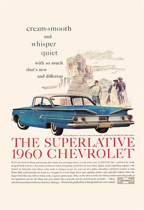 Vintage Car Ad Retro Car Ad 1960 Chevrolet By Encoreprintsociety