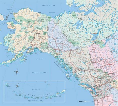 Alaska State Map Map Alaska Map Alaska Highway