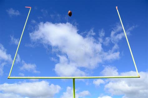 Football Goal Posts Whispy White Clouds Blue Sky Stock Image Image
