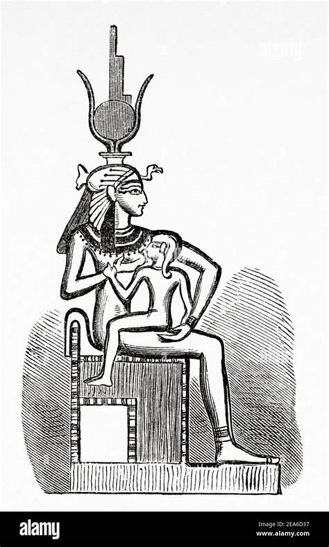 la diosa egipcia isis suckling horus historia del antiguo egipto antiguo siglo 19 grabado